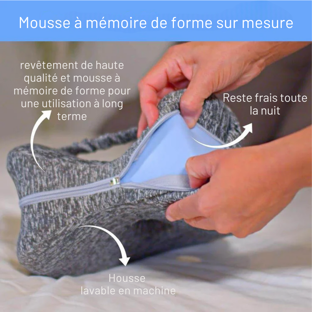 Oreiller d’alignement Ergosanté™ – Soulage les douleurs à la hanche et au dos pour les dormeurs sur le côté